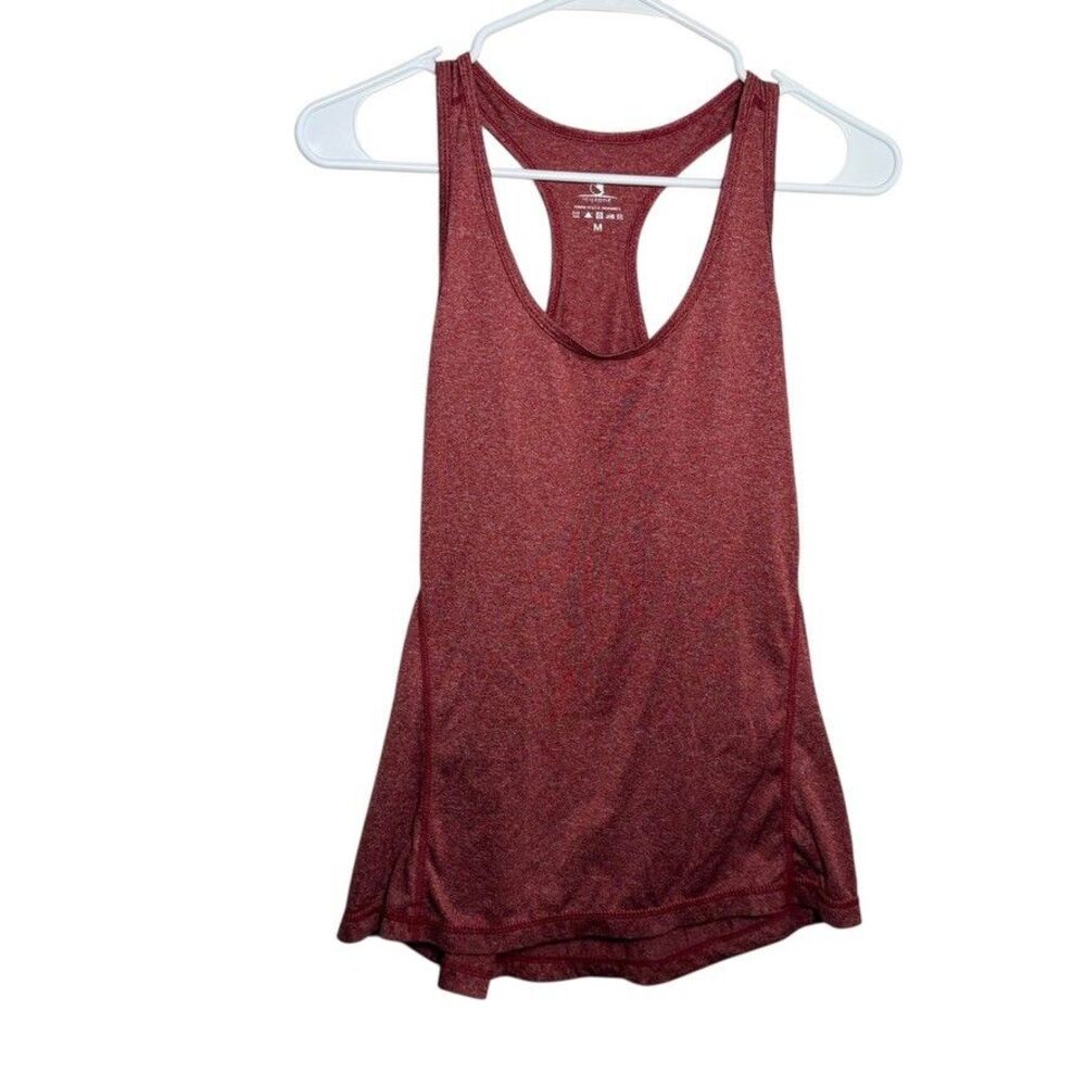 Icy Zone Tank Top Women's Medium Red Racerback Athletic Solid Shirt